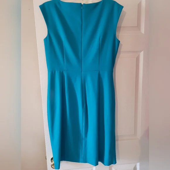 NWOT New Directions Teal Ruched-front Dress Size 12 - Picture 2 of 5
